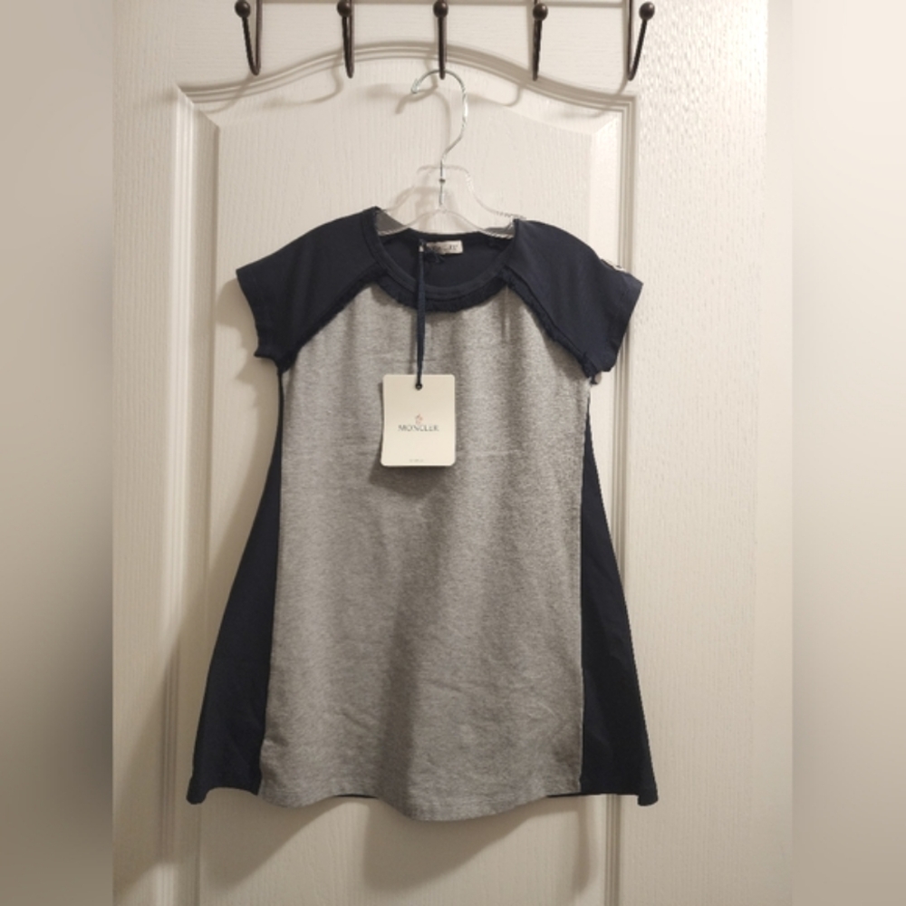Moncler Kids Navy and Gray Casual Dress